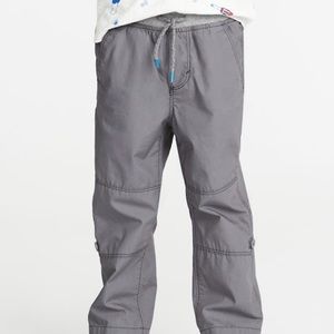 Old Navy Gray Rib-Waist Poplin Roll-Up Pants